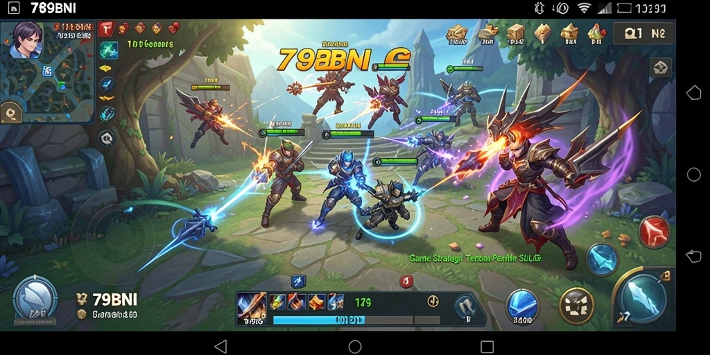 Screenshot gameplay 789BNI dengan aksi pertempuran yang intens.