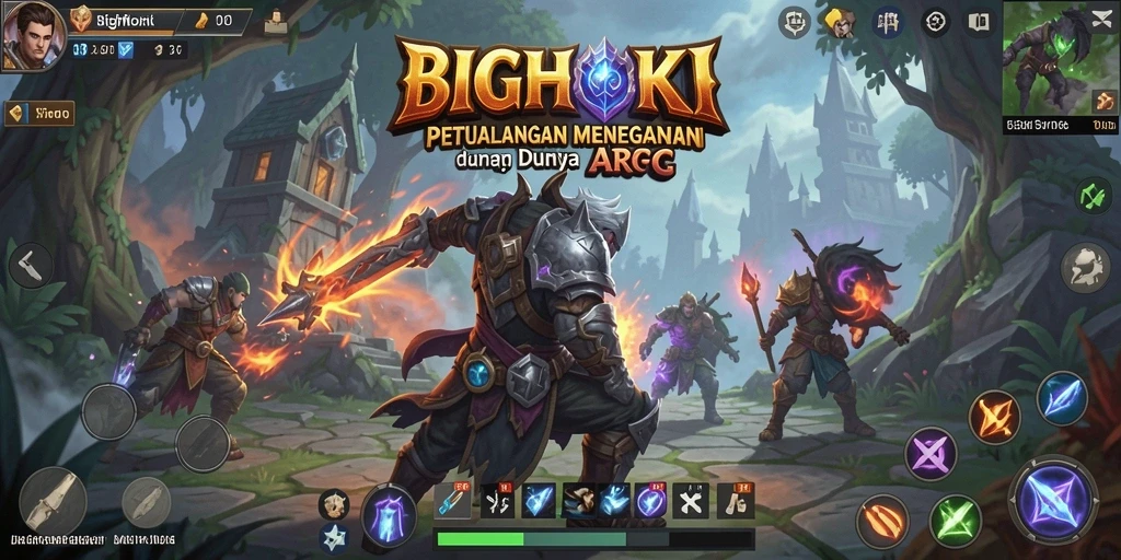 Screenshot menampilkan aksi seru dalam gameplay ARPG BIGHOKI.