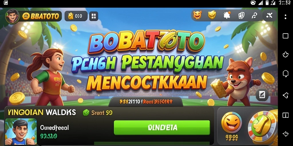 Gameplay seru BOBATOTO dengan pencocokan item yang mengasyikkan.