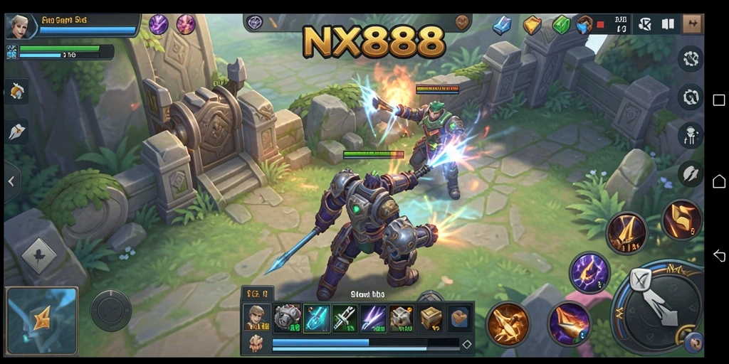 Tangkapan layar menunjukkan pertempuran strategis yang mendebarkan di NX888.