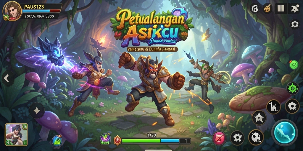 Screenshot utama PAUS123 menampilkan aksi pertarungan yang mendebarkan.
