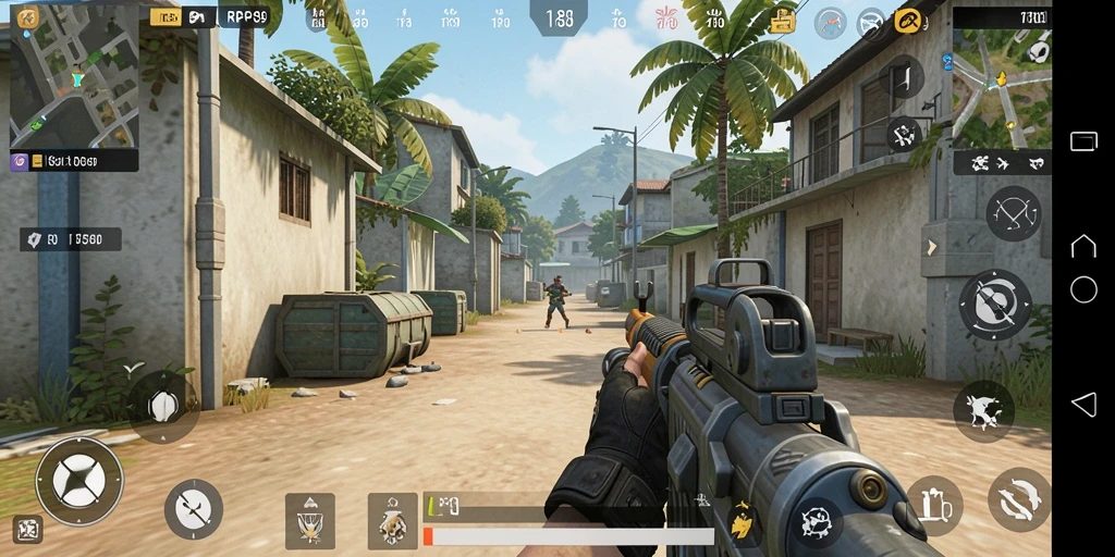 Screenshot RR89 menampilkan pertempuran seru dalam game TPS.