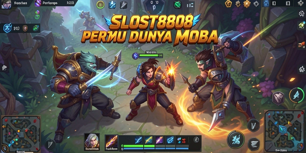 Tangkapan layar menunjukkan aksi epic dalam laga MOBA.