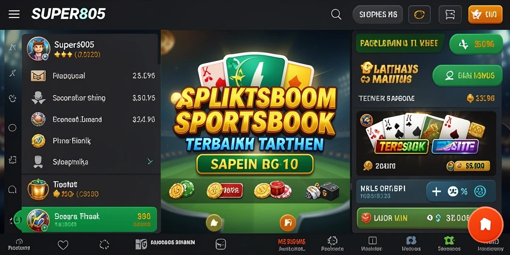 Screenshot utama dari SUPER805 menunjukkan pengalaman taruhan olahraga yang mendalam.